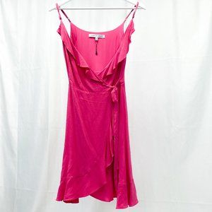 Cupcakes and Cashmere Pretty Ruffled Wrap Dress Fuchsia Women's Size Medium